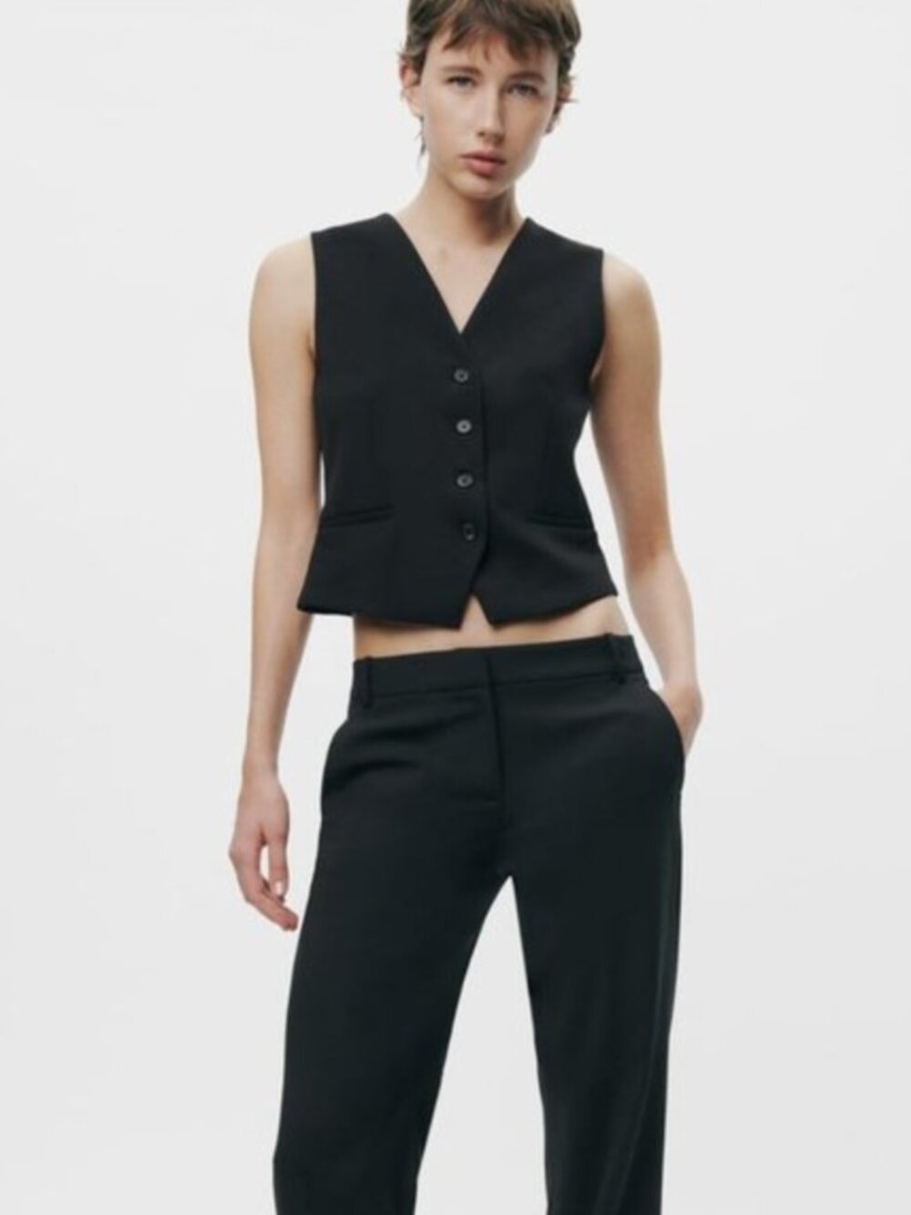 ZARA ZW COLLECTION CLASSIC VEST BLACK